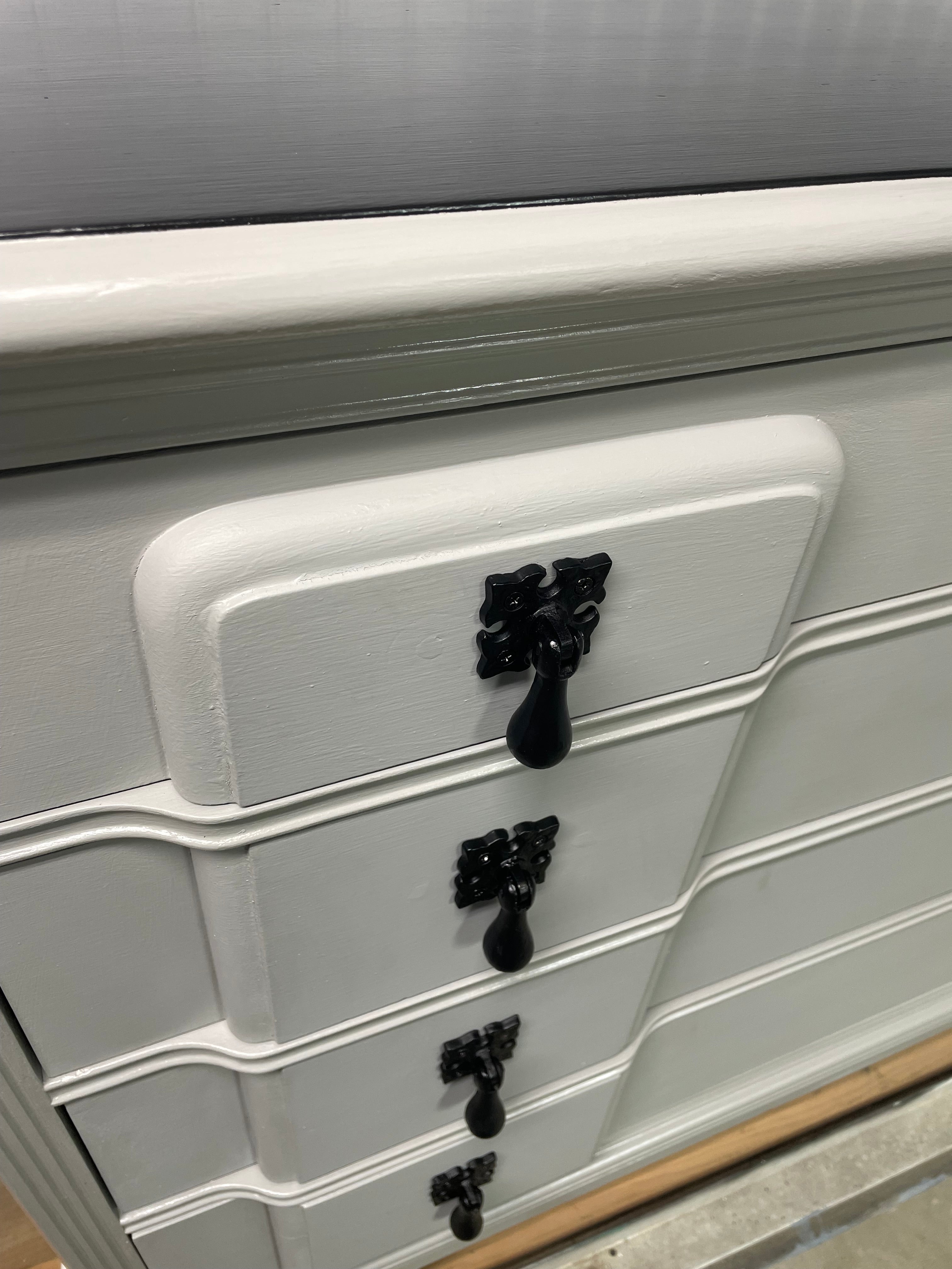 Vintage Dresser--Gray/Black